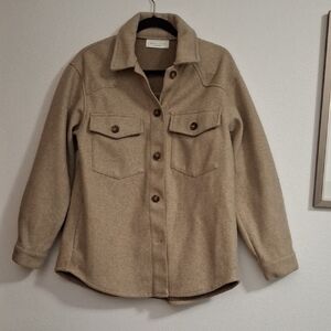 American Threads Beige Shacket Pocket Outerwear Size Small/ Medium